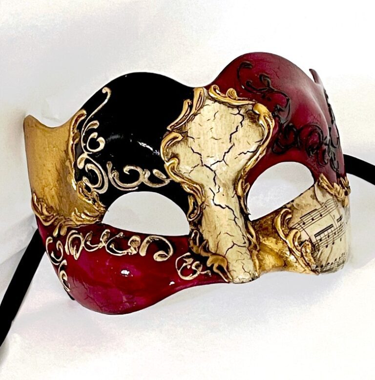 Vivaldi Zane Gold Red Large Mans Mask - Mask Shop Australia