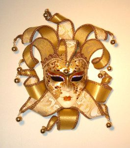 Diana Elizabethan Gold Wall Mask - Italian Made - Mask Shop Australia