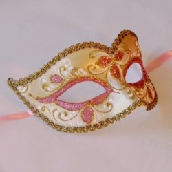 Pink Mask Gold Venetian Mask Nikita