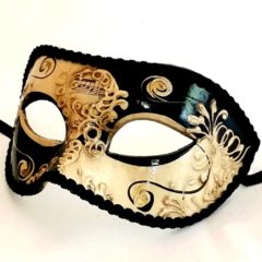 Men's Black and White Ball Mask