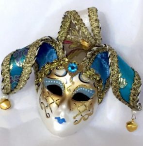 Louise Blue Mini Jester from Venice - Mask Shop Australia