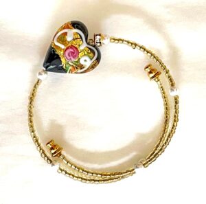 Vintage Romantic Heart Murano Bracelet