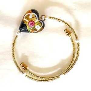 Vintage Romantic Heart Murano Bracelet