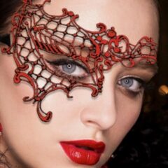 Red Lace Masquerade Mask Ladies Phantom