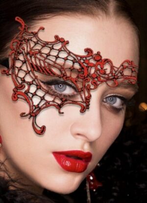 Red Lace Masquerade Mask Ladies Phantom