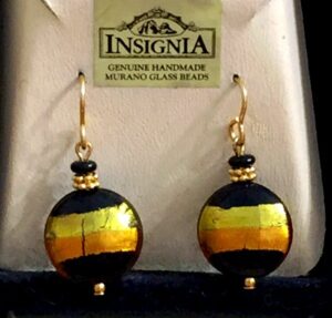 Horizon Amber Brown Murano Earrings