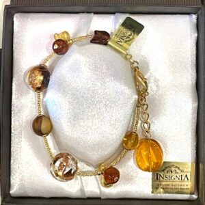 Amber Gold Murano Glass Bracelet