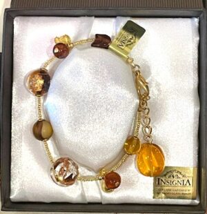 Amber Gold Murano Glass Bracelet