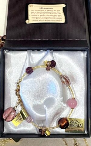 Amethyst Pink Murano Glass Bracelet